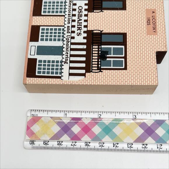 Vintage 1991 The Cat's Meow Osbahr's Upholstery Series IX Wooden Shelf Sitter - Picture 7 of 7